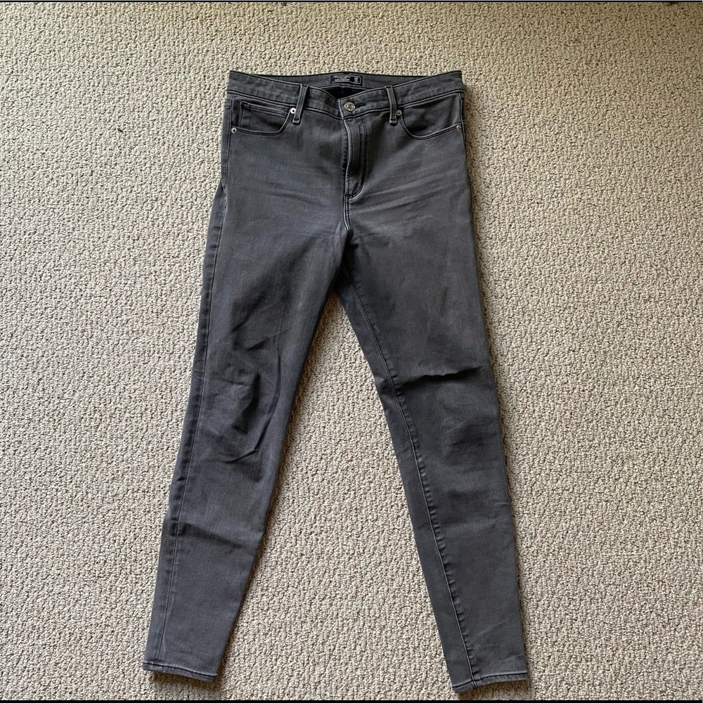high rise super skinny A&F gray jeggings